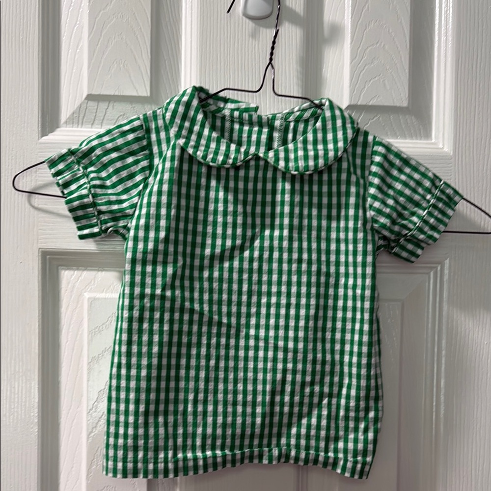 Little English Green Checkered Kids Shirt